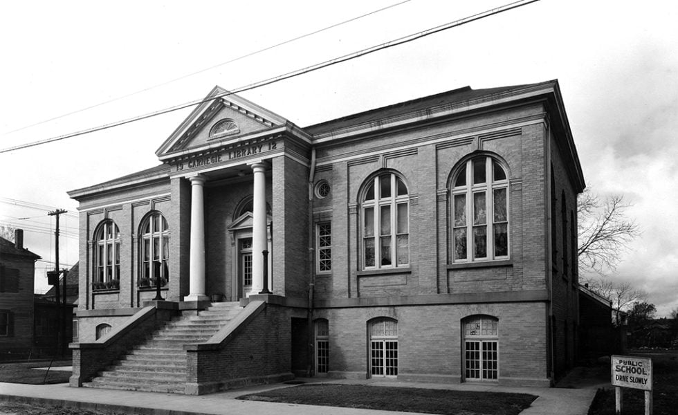 Carnegie Colored Library (1912, W. Sidney Pittman, demolished 1962), 1112 Frederic at Robin (West Polk).