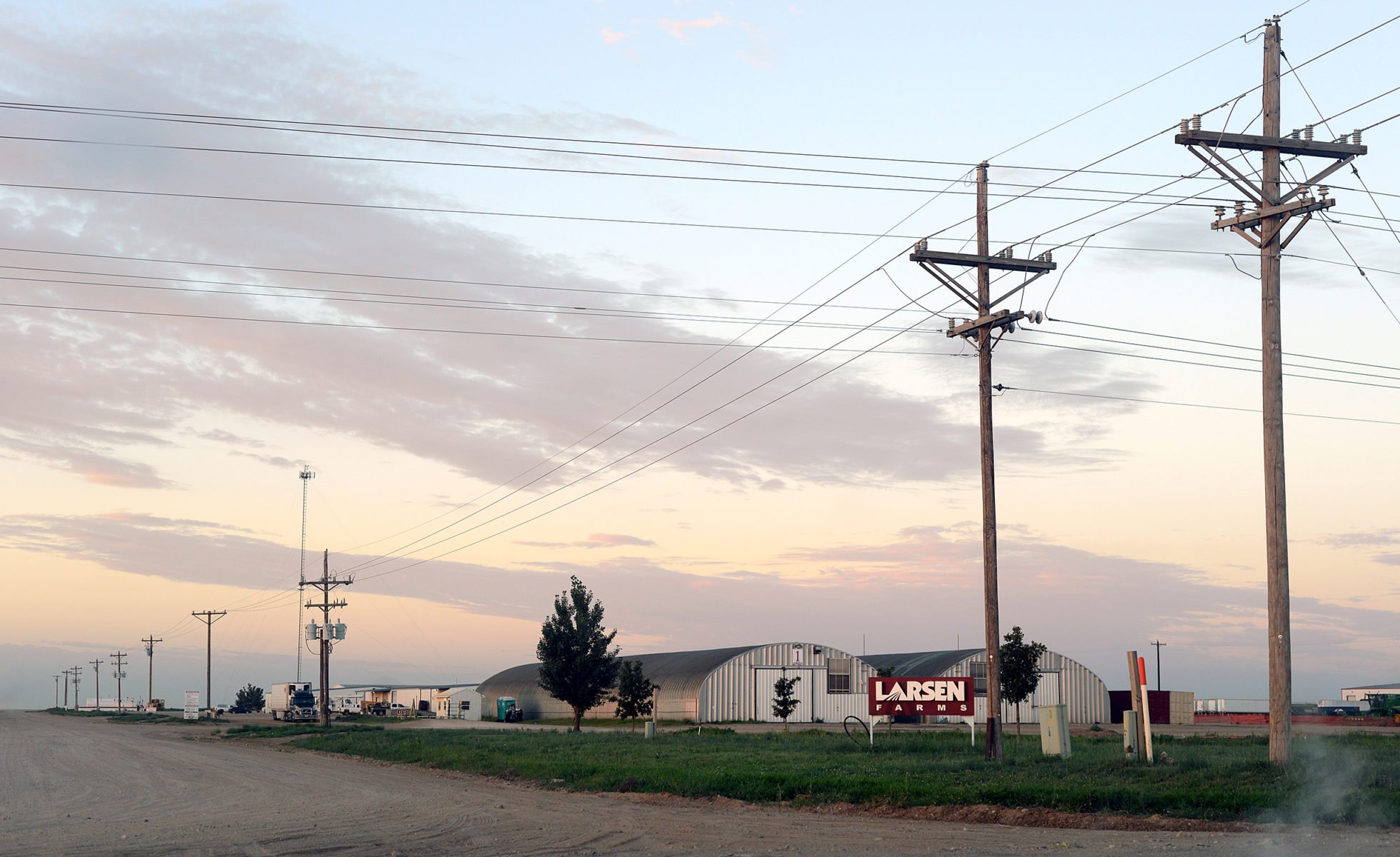 The entrance to Larsen Farms in Dalhart, Texas.
