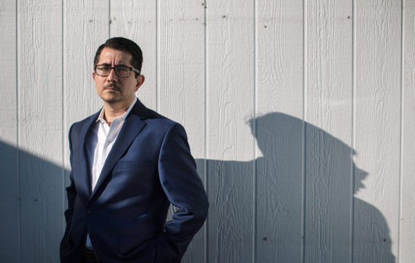 José Garza, candidate for Travis County District Attorney, stands for a portrait in East Austin, Tex., on Sept. 25, 2020. (Tamir Kalifa for The Texas Observer)