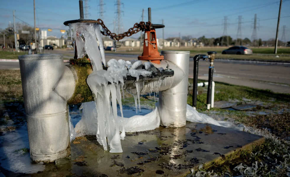 A utility structure is encased in ice on Feb. 15, 2021 in Houston. Gov. Greg Abbott on Tuesday declared the reform of the Electric Reliability Council of Texas an emergency item for the 2021 legislative session.