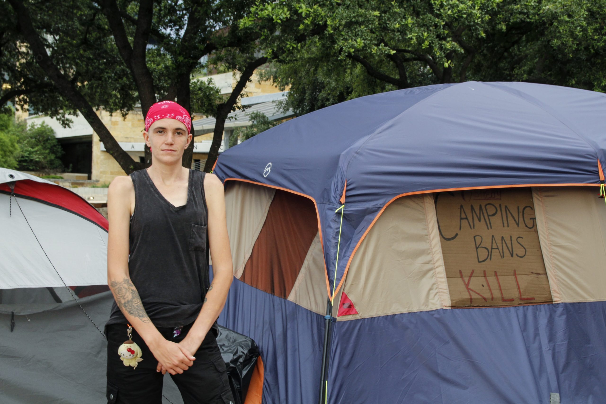 Protestors Camp Outside Austin City Hall After Homeless Camping image