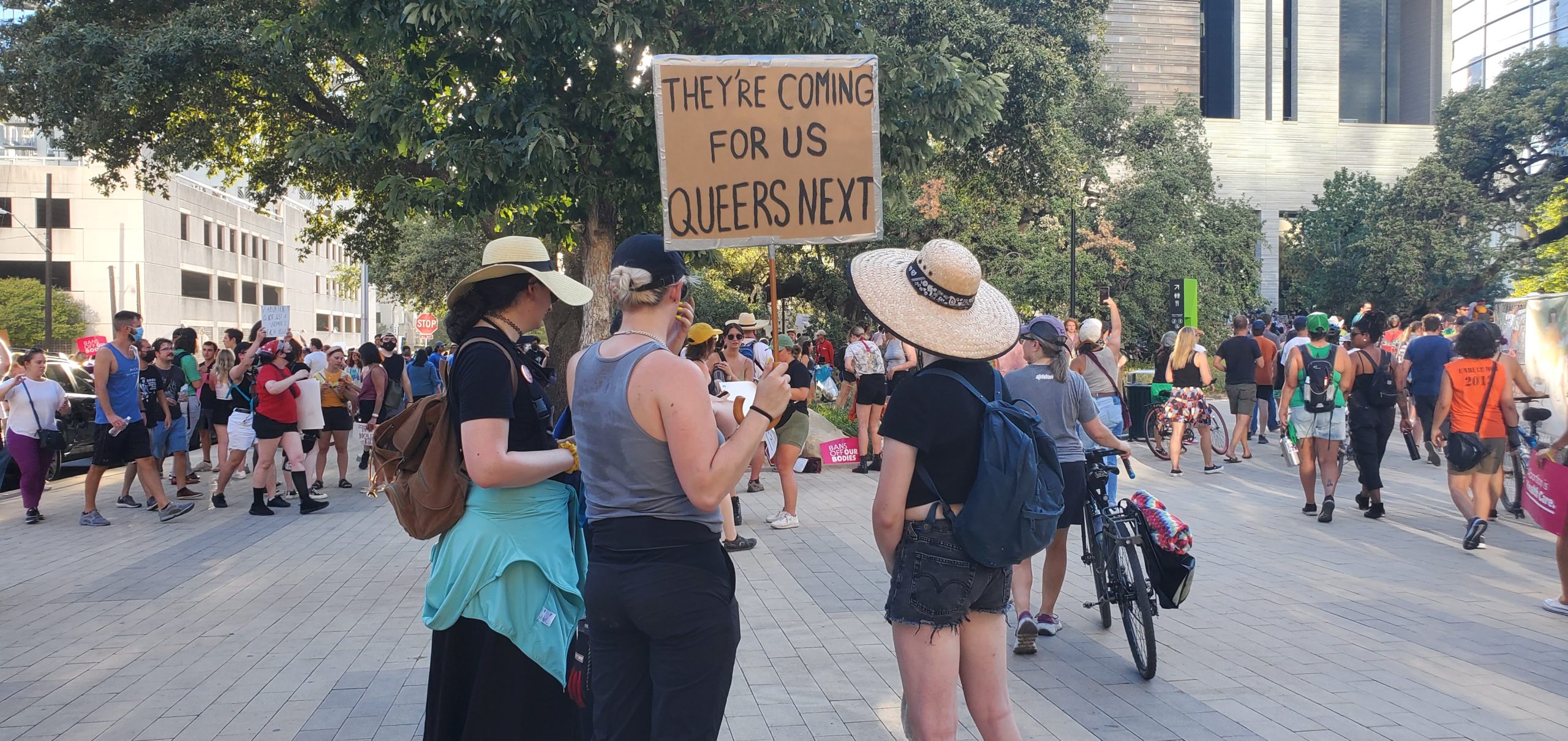 Marchers returned to Republic Square Park before some set off to take the streets again.