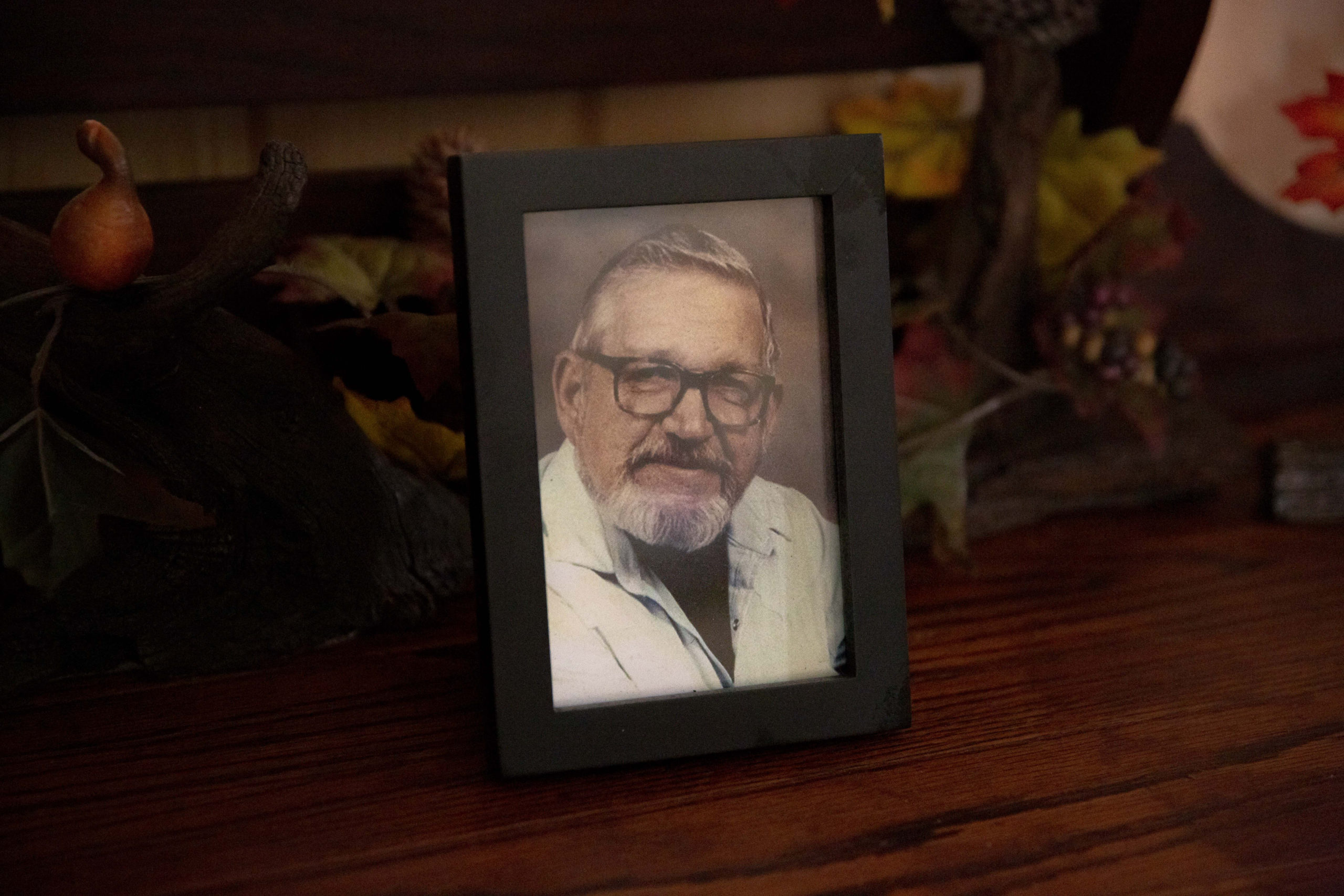 A framed photo of “Bud," as Ancel Freeman was known to friends and family