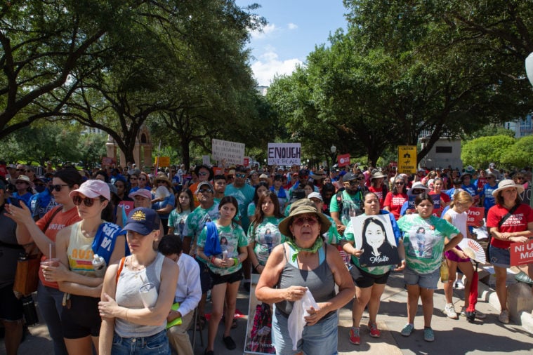 Protesters gather at the Capitol in Austin 3 months after Uvalde tragedy.