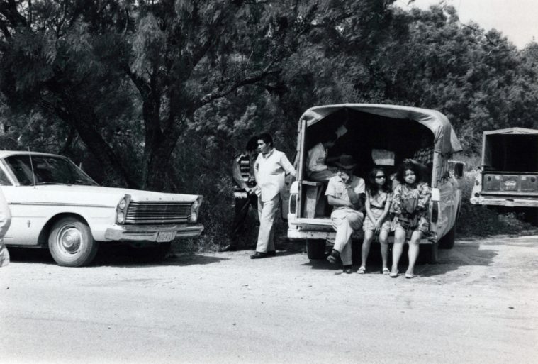 Walkout participants relax in back of a pickup in Uvalde in 1970.