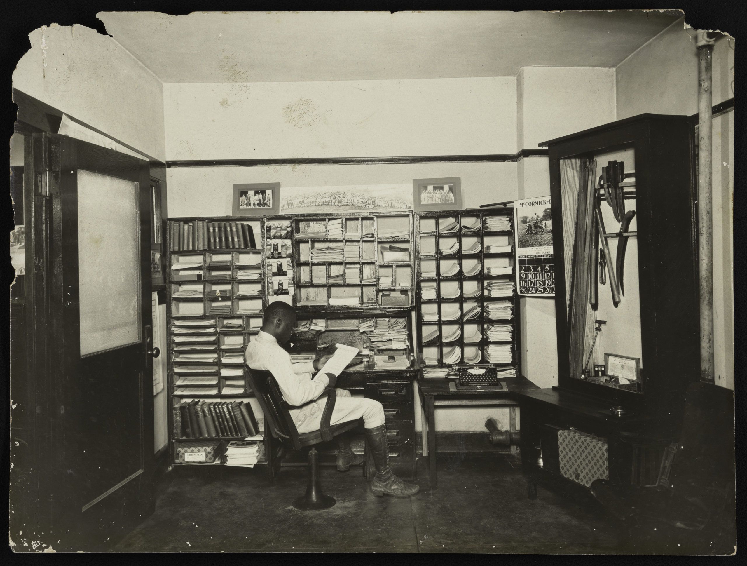 Frank J. Robinson when he was working as a county agent in the basement of the Anderson County courthouse