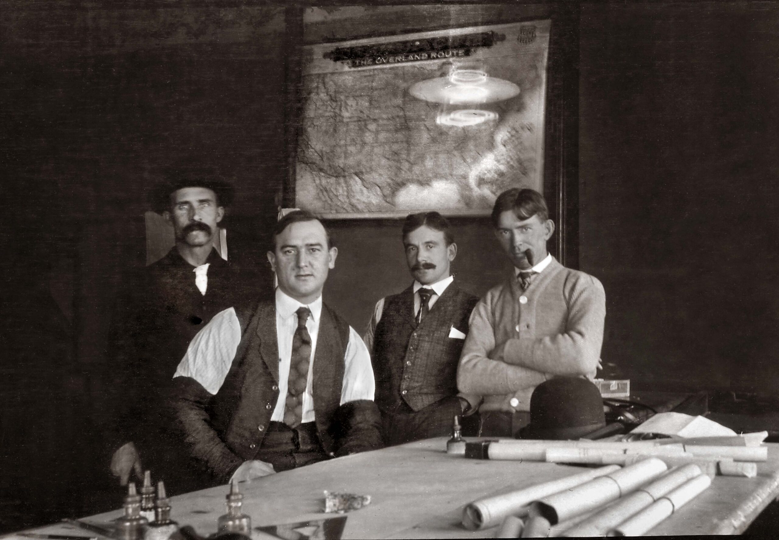 Byrd Williams Jr. captured the serious visages of a group of city planners in El Paso around 1912.