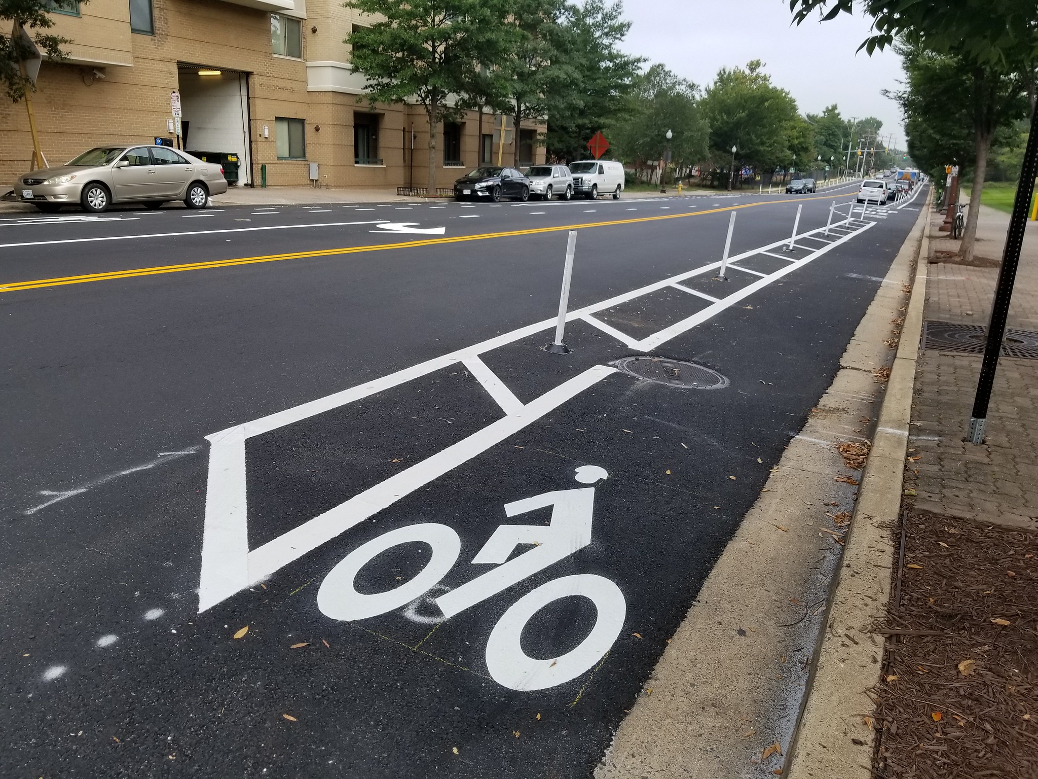 An image of a street with a bike lane