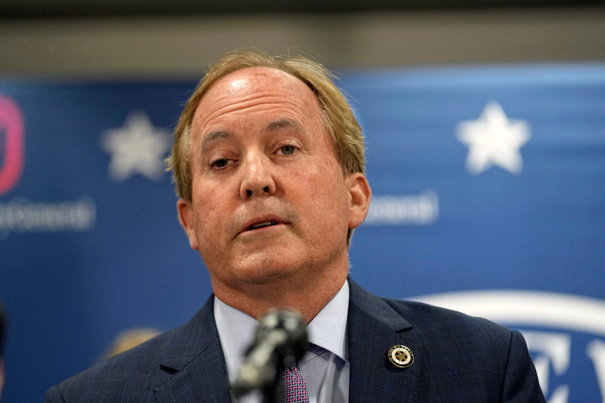 Texas state Attorney General Ken Paxton reads a statement at his office in Austin, Texas, Friday, May 26, 2023. An investigating committee says the Texas House of Representatives will vote Saturday on whether to impeach state Attorney General Ken Paxton. (AP Photo/Eric Gay)