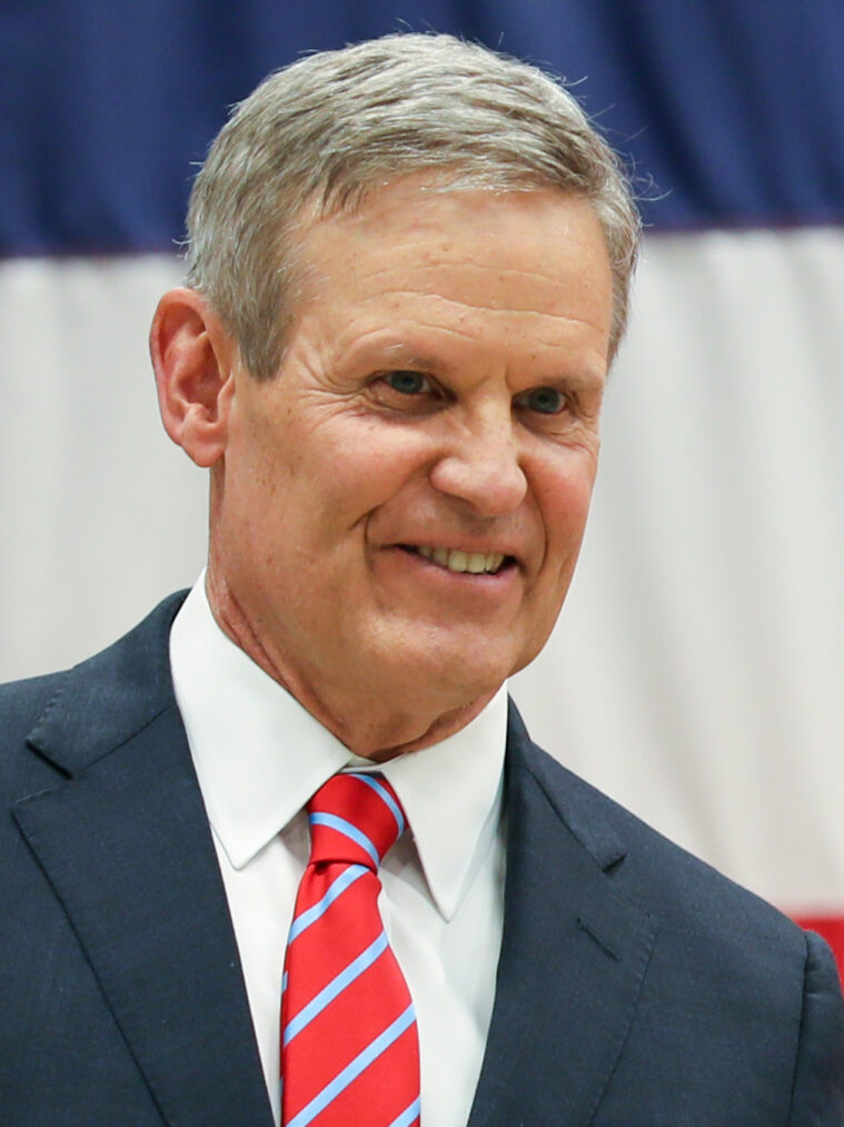 Tennesee Governor Bill Lee in a suit and tie.